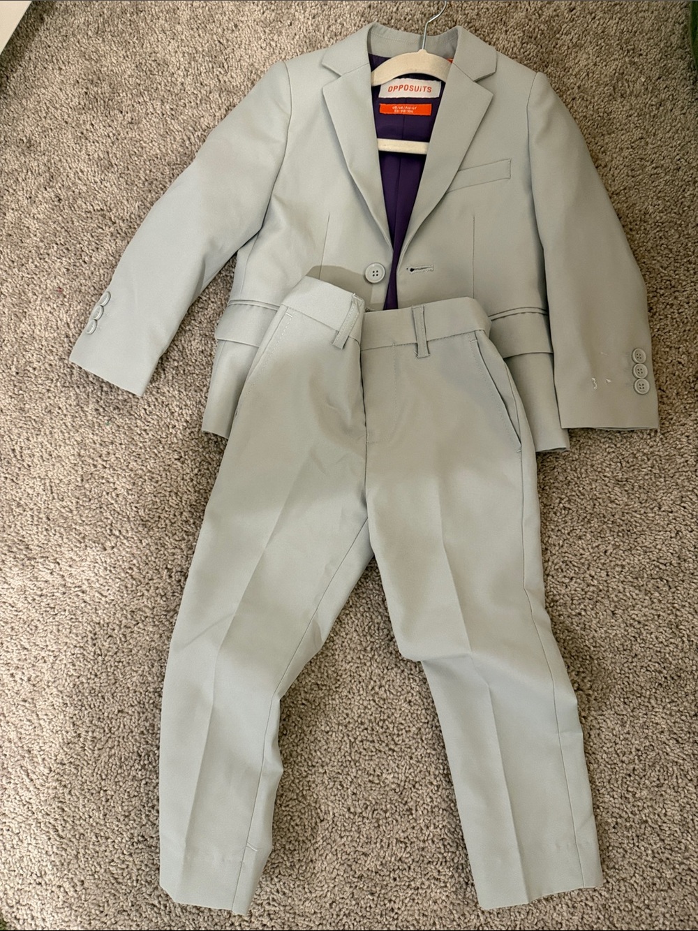 OppoSuits Light Gray Kids Two-Piece Suit Set